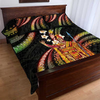 Hawaii King Kamehameha Quilt Bed Set Fantastic Plumeria Reggae