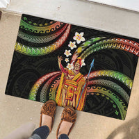 Hawaii King Kamehameha Rubber Doormat Fantastic Plumeria Reggae
