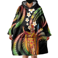 Hawaii King Kamehameha Wearable Blanket Hoodie Fantastic Plumeria Reggae