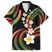 Hawaii Plumeria Reggae Family Matching Long Sleeve Bodycon Dress and Hawaiian Shirt Polynesian Pattern