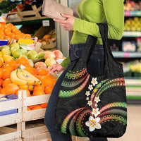 Hawaii Plumeria Reggae Grocery Bag Polynesian Pattern