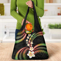 Hawaii Plumeria Reggae Grocery Bag Polynesian Pattern