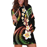 Hawaii Plumeria Reggae Hoodie Dress Polynesian Pattern