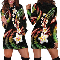 Hawaii Plumeria Reggae Hoodie Dress Polynesian Pattern