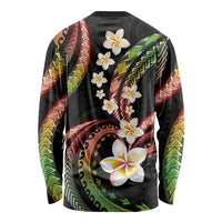 Hawaii Plumeria Reggae Long Sleeve Shirt Polynesian Pattern