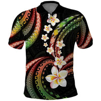 Hawaii Plumeria Reggae Polo Shirt Polynesian Pattern