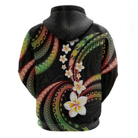 Hawaii Plumeria Reggae Zip Hoodie Polynesian Pattern