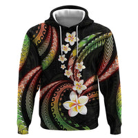 Hawaii Plumeria Reggae Zip Hoodie Polynesian Pattern