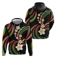 Hawaii Plumeria Reggae Zip Hoodie Polynesian Pattern