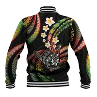 Hawaii Shaka Sign Baseball Jacket Fantastic Frangipani Reggae