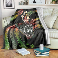 Hawaii Shaka Sign Blanket Fantastic Frangipani Reggae