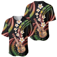 Hawaiian Ukulele Baseball Jersey Jawaiian Fantastic Plumeria