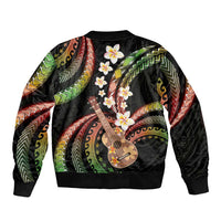 Hawaiian Ukulele Bomber Jacket Jawaiian Fantastic Plumeria