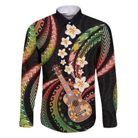 Hawaiian Ukulele Family Matching Puletasi and Hawaiian Shirt Jawaiian Fantastic Plumeria