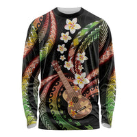Hawaiian Ukulele Long Sleeve Shirt Jawaiian Fantastic Plumeria