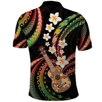 Hawaiian Ukulele Polo Shirt Jawaiian Fantastic Plumeria