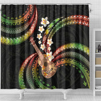 Hawaiian Ukulele Shower Curtain Jawaiian Fantastic Plumeria