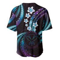 Hawaii Map Kanaka Maoli Baseball Jersey Fantastic Frangipani Amethyst Gradient