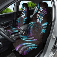 Hawaii Map Kanaka Maoli Car Seat Cover Fantastic Frangipani Amethyst Gradient