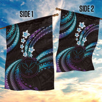 Hawaii Map Kanaka Maoli Garden Flag Fantastic Frangipani Amethyst Gradient
