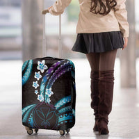 Hawaii Map Kanaka Maoli Luggage Cover Fantastic Frangipani Amethyst Gradient