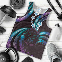 Hawaii Map Kanaka Maoli Men Tank Top Fantastic Frangipani Amethyst Gradient