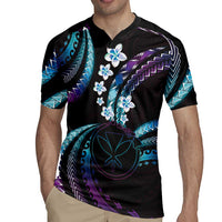 Hawaii Map Kanaka Maoli Rugby Jersey Fantastic Frangipani Amethyst Gradient
