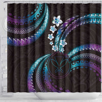 Hawaii Map Kanaka Maoli Shower Curtain Fantastic Frangipani Amethyst Gradient