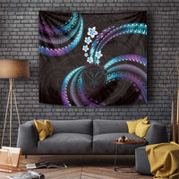Hawaii Map Kanaka Maoli Tapestry Fantastic Frangipani Amethyst Gradient