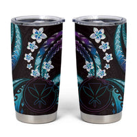 Hawaii Map Kanaka Maoli Tumbler Cup Fantastic Frangipani Amethyst Gradient