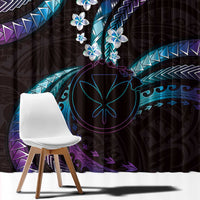 Hawaii Map Kanaka Maoli Window Curtain Fantastic Frangipani Amethyst Gradient