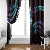 Hawaii Map Kanaka Maoli Window Curtain Fantastic Frangipani Amethyst Gradient