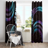 Hawaii Map Kanaka Maoli Window Curtain Fantastic Frangipani Amethyst Gradient