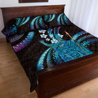 Hawaii King Kamehameha Quilt Bed Set Fantastic Plumeria Amethyst Gradient