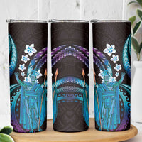 Hawaii King Kamehameha Skinny Tumbler Fantastic Plumeria Amethyst Gradient