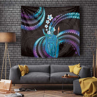 Hawaii King Kamehameha Tapestry Fantastic Plumeria Amethyst Gradient