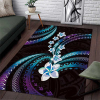 Hawaii Plumeria Area Rug Amethyst Gradient Polynesian Pattern