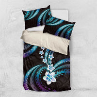 Hawaii Plumeria Bedding Set Amethyst Gradient Polynesian Pattern