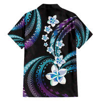 Hawaii Plumeria Family Matching Short Sleeve Bodycon Dress and Hawaiian Shirt Amethyst Gradient Polynesian Pattern