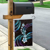 Hawaii Plumeria Garden Flag Amethyst Gradient Polynesian Pattern