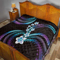 Hawaii Plumeria Quilt Amethyst Gradient Polynesian Pattern