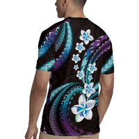 Hawaii Plumeria Rugby Jersey Amethyst Gradient Polynesian Pattern