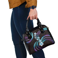 Hawaii Plumeria Shoulder Handbag Amethyst Gradient Polynesian Pattern LT01 - Polynesian Pride