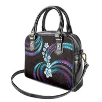 Hawaii Plumeria Shoulder Handbag Amethyst Gradient Polynesian Pattern LT01 - Polynesian Pride