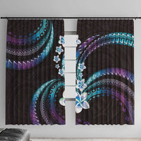 Hawaii Plumeria Window Curtain Amethyst Gradient Polynesian Pattern LT01 With Hooks Purple - Polynesian Pride