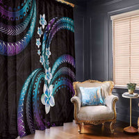 Hawaii Plumeria Window Curtain Amethyst Gradient Polynesian Pattern LT01 - Polynesian Pride