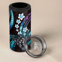 Hawaii Shaka Sign 4 in 1 Can Cooler Tumbler Fantastic Frangipani Amethyst Gradient