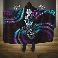 Hawaii Shaka Sign Hooded Blanket Fantastic Frangipani Amethyst Gradient