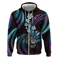Hawaii Shaka Sign Hoodie Fantastic Frangipani Amethyst Gradient