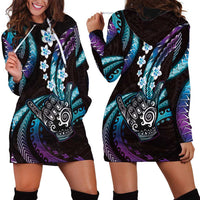 Hawaii Shaka Sign Hoodie Dress Fantastic Frangipani Amethyst Gradient